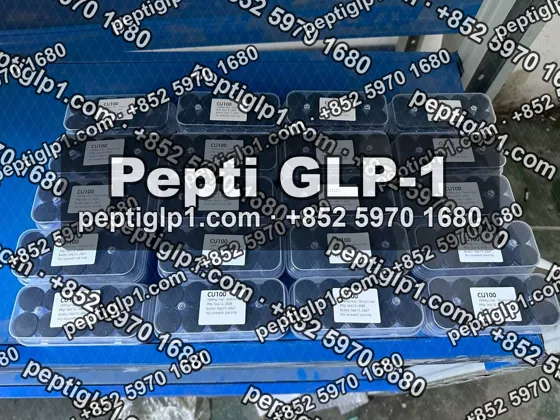 Pepti shipment photo, batch 4: lyophilized vial kits packed for courier collection, recipient details blurred