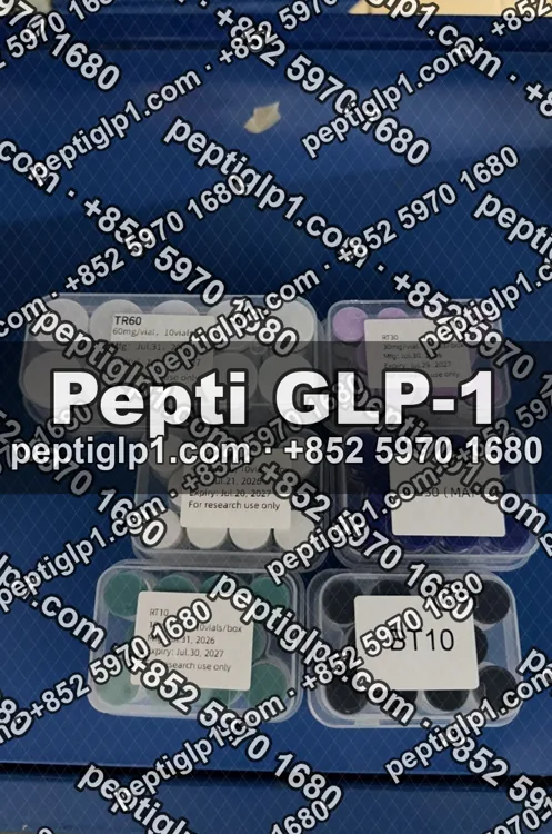 Pepti shipment photo, batch 7: lyophilized vial kits packed for courier collection, recipient details blurred